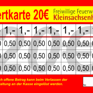 Gärtner Verzehrkarten 20 EUR gestaltet und abgenommen