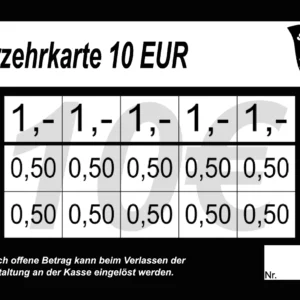 Konjer Verzehrkarten 10 EUR gestaltet und abgenommen