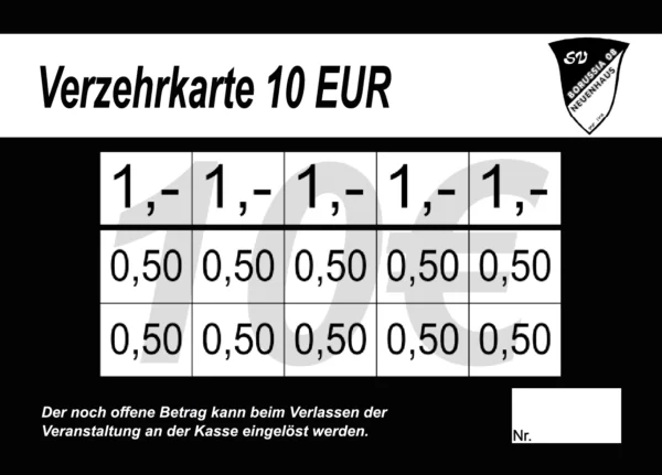 Konjer Verzehrkarten 10 EUR gestaltet und abgenommen