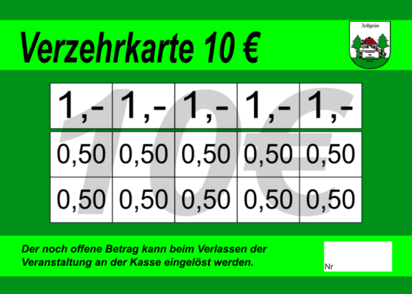 Meißgeier Verzehrkarten 10 EUR gestaltet und abgenommen