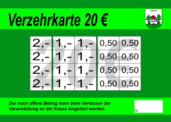 Meißgeier Verzehrkarten 20 EUR gestaltet und abgenommen