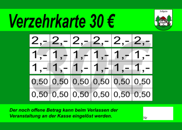 Meißgeier Verzehrkarten 30 EUR gestaltet und abgenommen