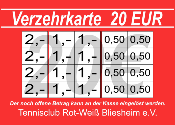 Holzkämper Verzehrkarte 20 EUR Nachbestellung