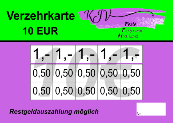 Heisig-Fischer Verzehrkarten 10 EUR gestaltet und abgenommen