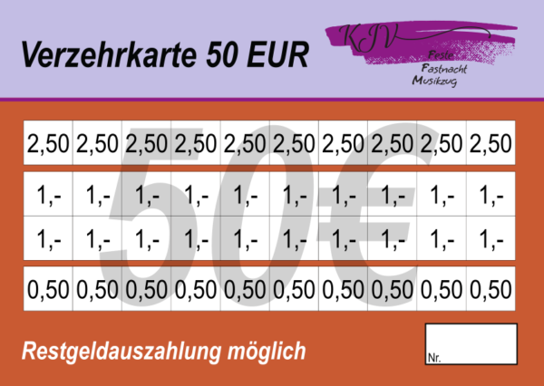 Heisig-Fischer Verzehrkarten 50 EUR gestaltet und abgenommen