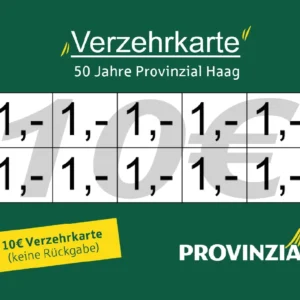 Haag Verzehrkarte 10 EUR gestaltet und abgenommen