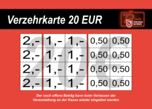 Ackermann Verzehrkarte 20 EUR gestaltet und abgenommen