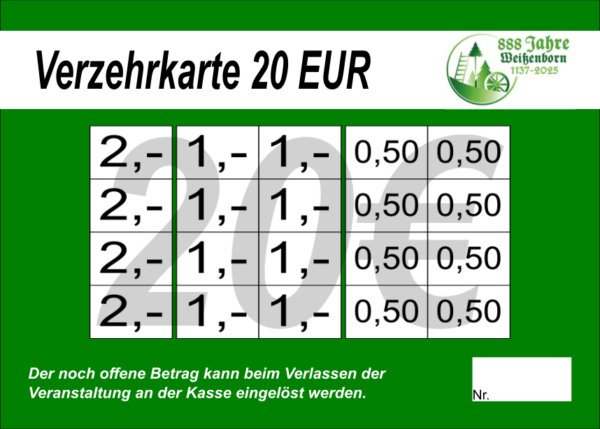 Brückom Verzehrkarten 20 EUR gestaltet und abgenommen