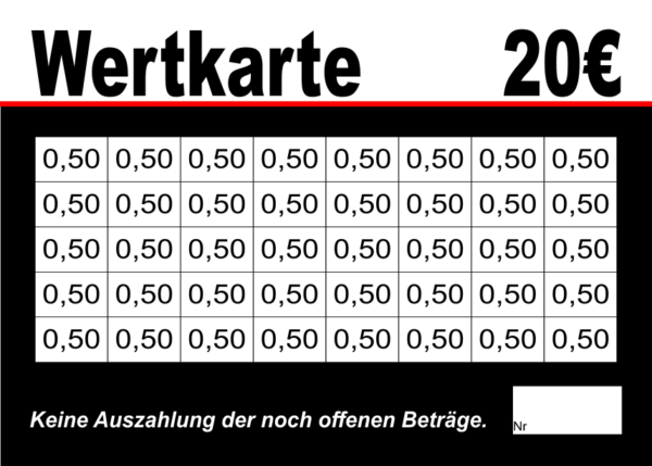 Dördelmann Verzehrkarten 20 EUR gestaltet und abgenommen