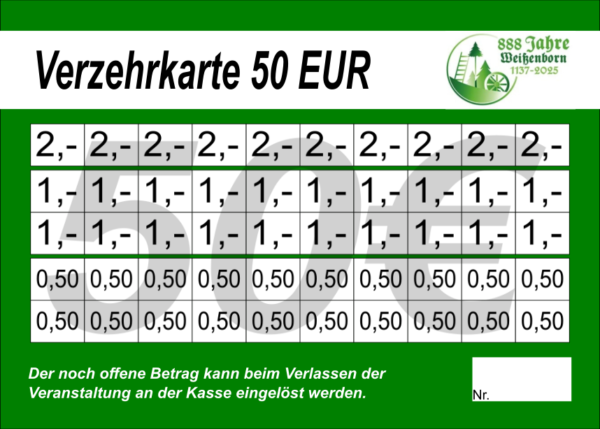 Brückom Verzehrkarten 50 EUR gestaltet und abgenommen