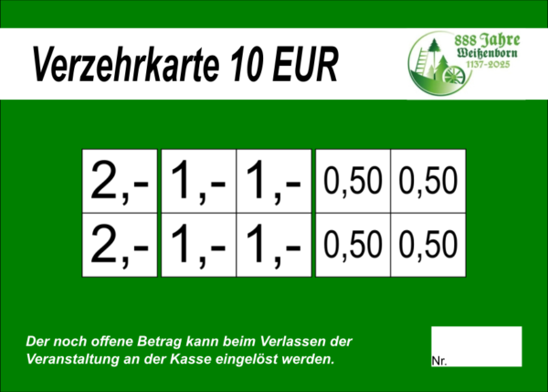 Brückom Verzehrkarten 10 EUR gestaltet und abgenommen