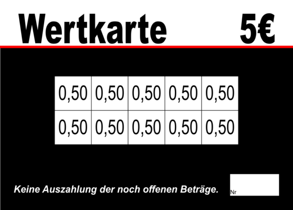 Dördelmann Verzehrkarten 5 EUR gestaltet und abgenommen