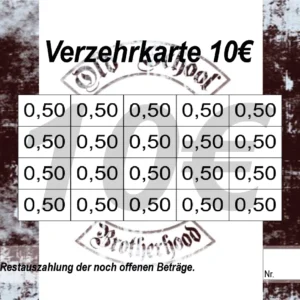 Storey Verzehrkarten 10 EUR gestaltet und abgenommen