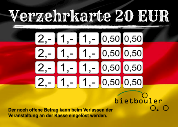 Birringer Verzehrkarte 20 EUR Nachbestellung