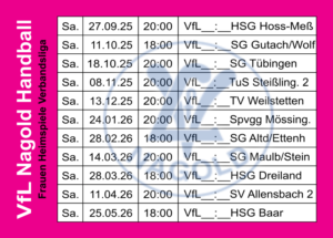 Majer Spielpläne 2025/26