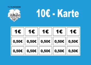Just Verzehrkarte 10 EUR zum Druck aufbereitet und abgenommen