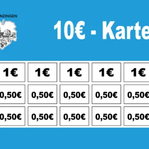 Just Verzehrkarte 10 EUR zum Druck aufbereitet und abgenommen