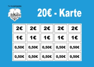 Just Verzehrkarte 20 EUR zum Druck aufbereitet und abgenommen