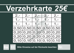 John Verzehrkarte 25 EUR Nachbestellung