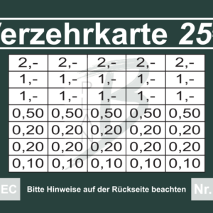 John Verzehrkarte 25 EUR Nachbestellung