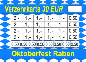 Borges Verzehrkarten 30 EUR Nachbestellung