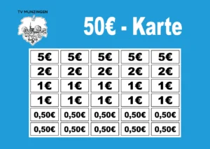 Just Verzehrkarte 50 EUR zum Druck aufbereitet und abgenommen