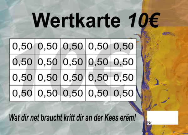 Huberty Verzehrkarten 10 EUR gestaltet und abgenommen