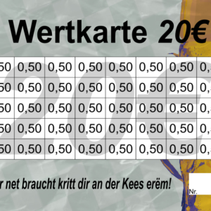 Huberty Verzehrkarten 20 EUR gestaltet und abgenommen