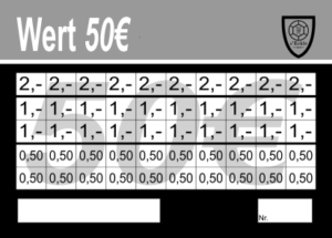 Heimerdinger Verzehrkarten 50 EUR gestaltet und abgenommen