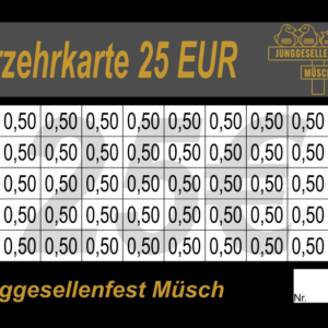 Adriany Verzehrkarten 25 EUR gestaltet und abgenommen