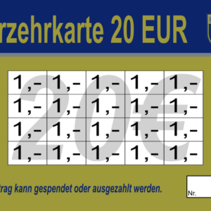 Lang Verzehrkarten 20 EUR gestaltet und abgenommen