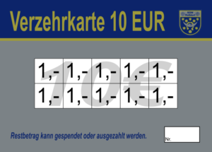 Lang Verzehrkarten 10 EUR gestaltet und abgenommen
