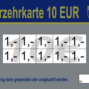 Lang Verzehrkarten 10 EUR gestaltet und abgenommen