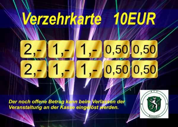 Ewald 10 EUR Verzehrkarten Nachbestellung