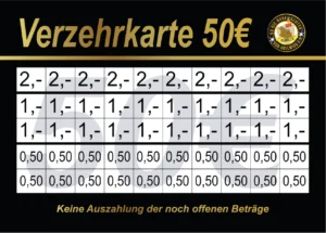 Wollenweber Verzehrkarte 50 EUR gestaltet und abgenommen