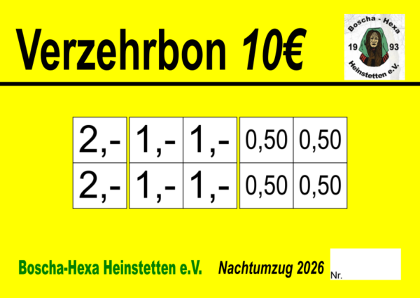Bodmer-Mrasek Verzehrkarten 10 EUR gestaltet und abgenommen