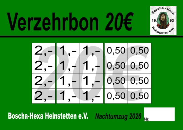 Bodmer-Mrasek Verzehrkarten 20 EUR gestaltet und abgenommen