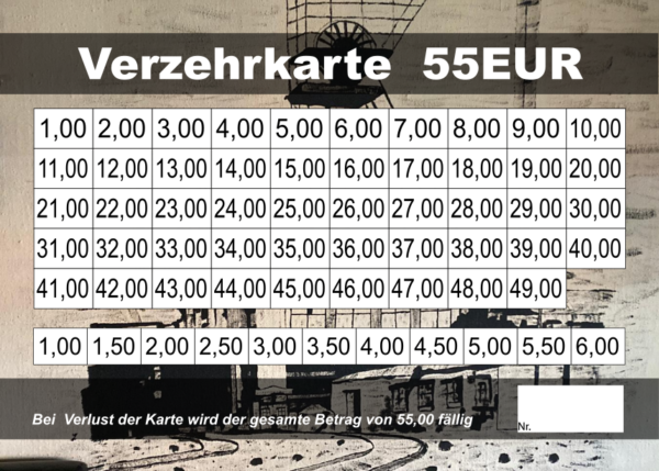 de Haas Verzehrkarten 55 EUR gestaltet und abgenommen