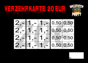 Platz Verzehrkarten 20 EUR gestaltet und abgenommen