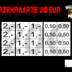 Platz Verzehrkarten 20 EUR gestaltet und abgenommen
