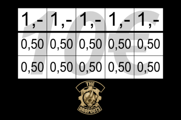 Weweries Verzehrkarte 10 EUR auf 85X55mm erstellt