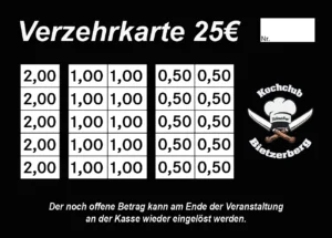 Huckert Verzehrkarten 25 EUR gestaltet und abgenommen