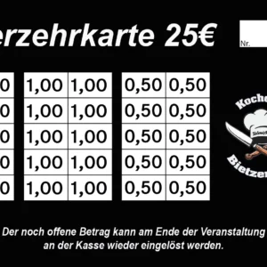 Huckert Verzehrkarten 25 EUR gestaltet und abgenommen