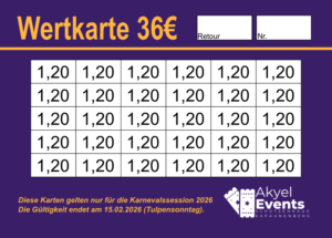 Akyel Verzehrkarten 36 EUR gestaltet und abgenommen