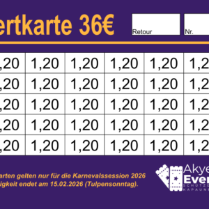 Akyel Verzehrkarten 36 EUR gestaltet und abgenommen