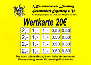 Stuible Verzehrkarten 20 EUR Nachbestellung