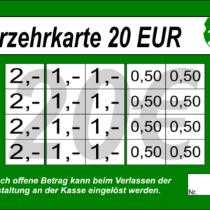 Bald Verzehrkarten 20 EUR gestaltet und abgenommen
