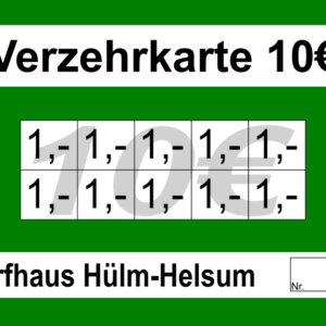 Stammen Verzehrkarten 10 EUR gestaltet und abgenommen
