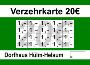 Stammen Verzehrkarten 20 EUR gestaltet und abgenommen
