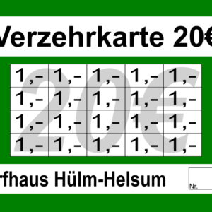 Stammen Verzehrkarten 20 EUR gestaltet und abgenommen